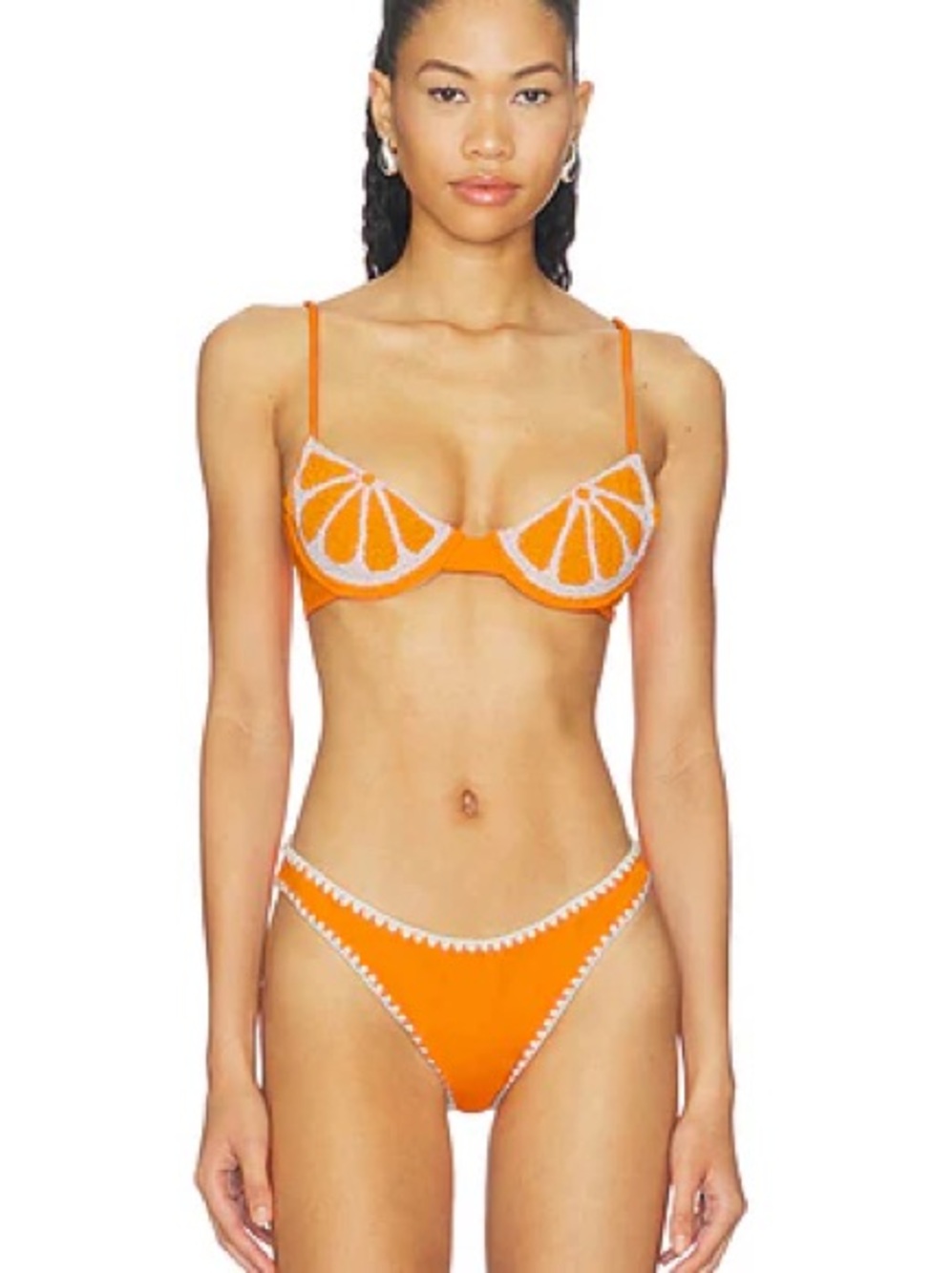 Leslie Amon viral Orange Slice beaded Citrus Bikini Set - Women Swim XS / S